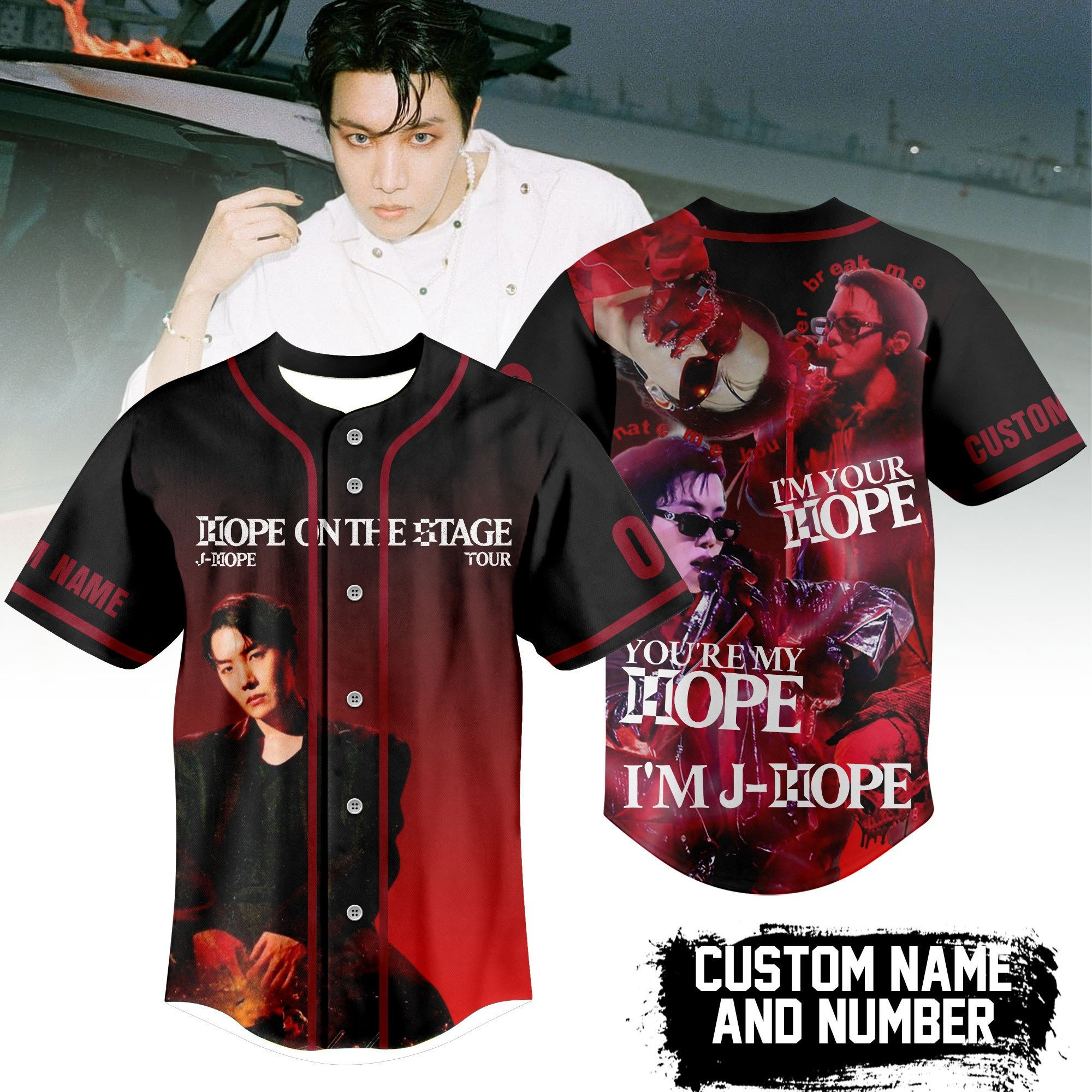 Personalized J Hope Music Baseball Jersey J Hope Merch Music Related Gifts For Guys-1