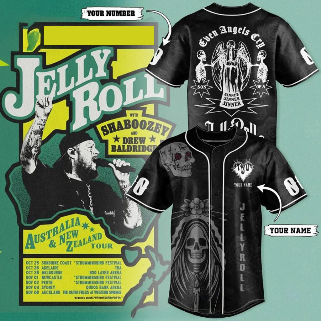 Personalized Jelly Roll The Down Under 2025 Jersey Jelly Roll Merch Xmas Gifts For Rapper Fans-1