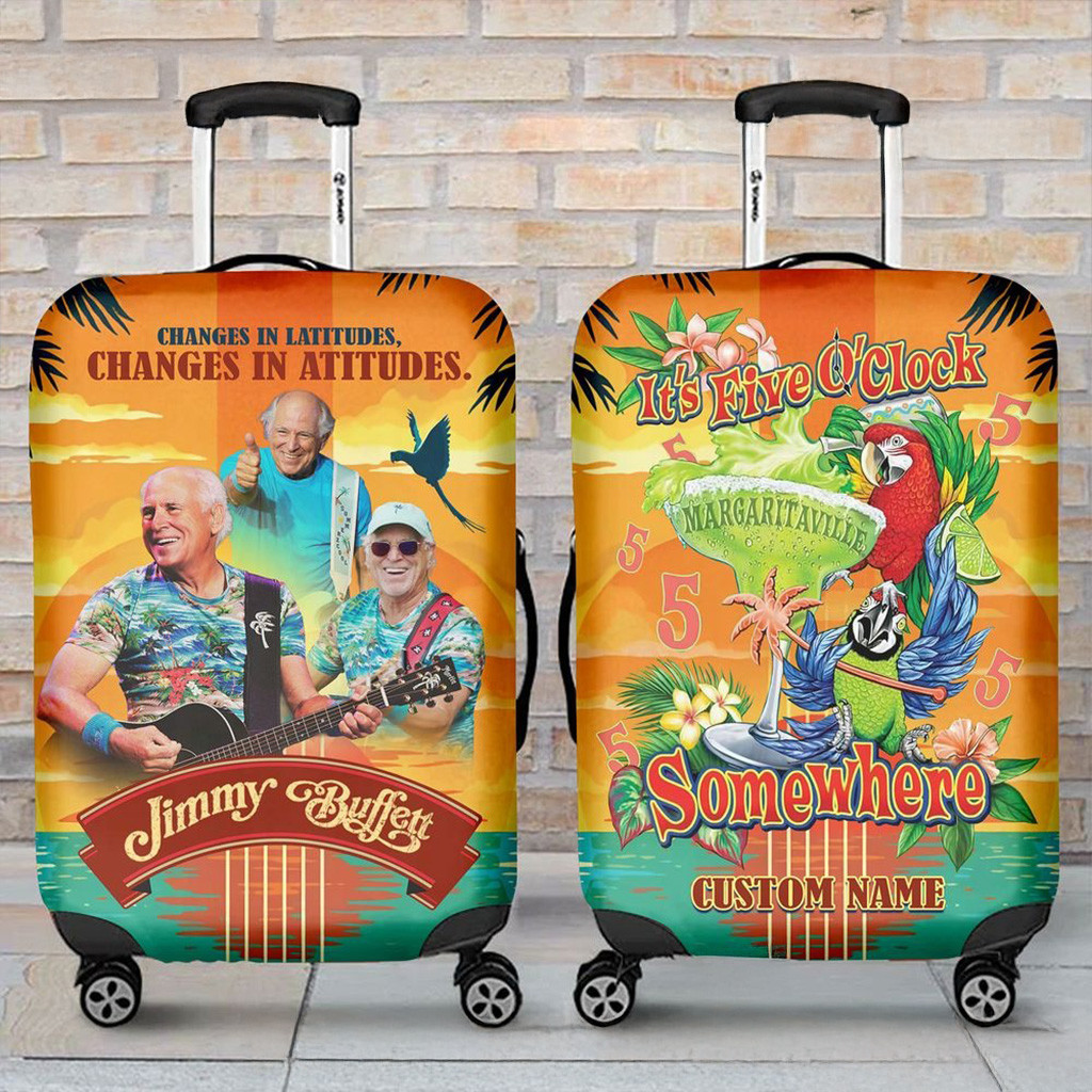 Personalized Jimmy Buffett It's 5 O'Clock Somewhere Luggage Cover Gifts For Dad-1