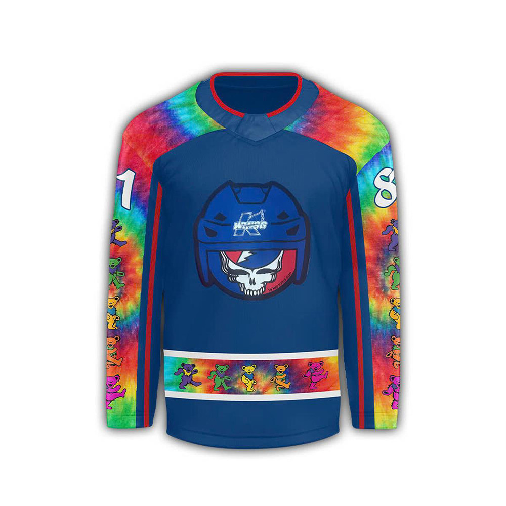Personalized Kalamazoo Wings X Grateful Dead Long Sleeve Shirt Best Gifts For Hockey Fans-1