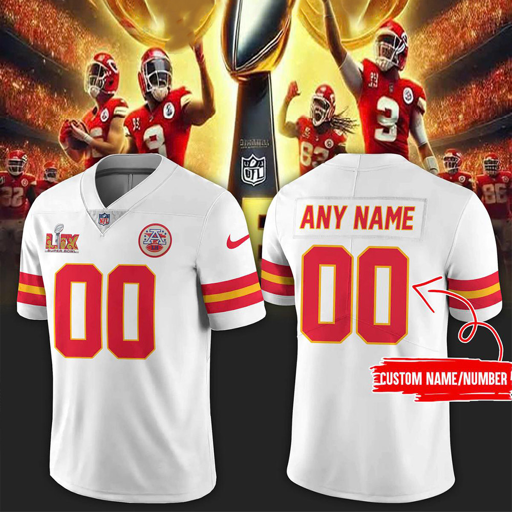 Personalized Kansas City Chiefs x Super Bowl LIX 2025 Football Jersey Football Fan Gift Ideas-1