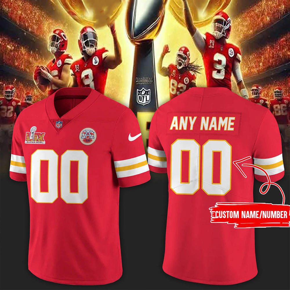 Personalized Kansas City Chiefs x Super Bowl LIX 2025 Football Jersey Gifts For Football Fan-1
