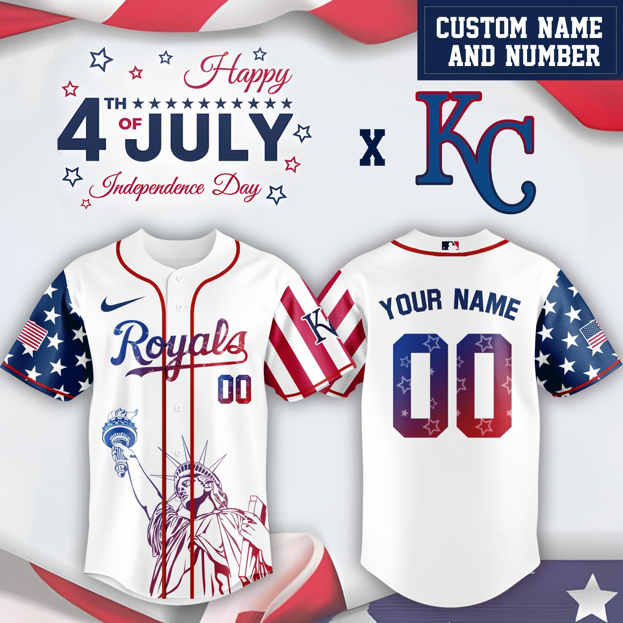 Personalized Kansas City Royals Special Independence Day 2025 Jersey Kansas City Royals Merch-1