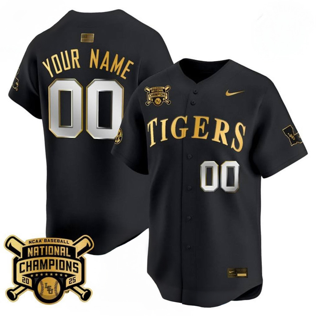 Personalized LSU Tigers 2025 College World Series Champions Gold Vapor Special Baseball Jersey-1