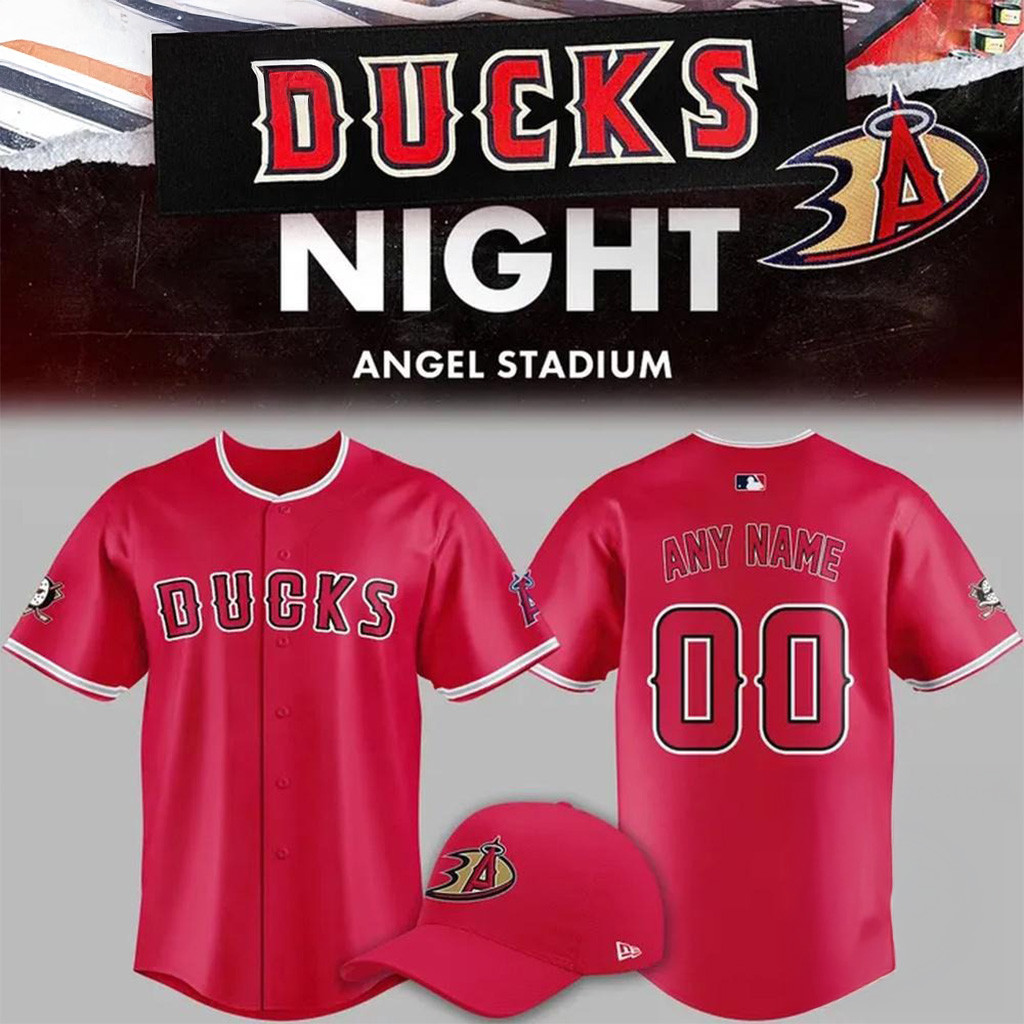 Personalized La Angels Ducks Night Baseball Jersey-1