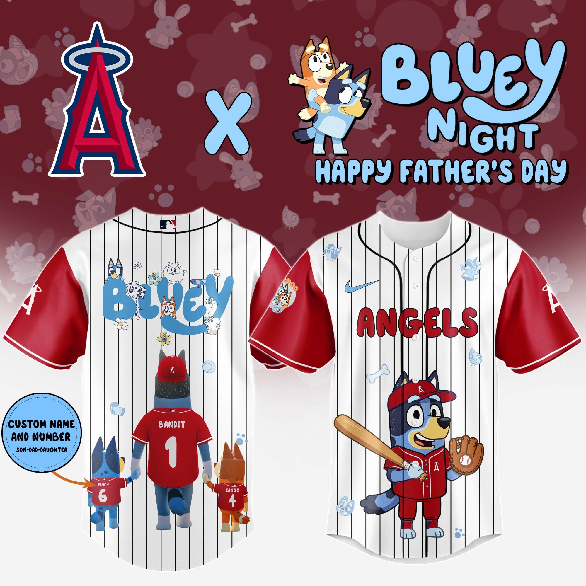 Personalized Los Angeles Angels Happy Father's Day 2025 Jersey Los Angeles Angels Merch-1