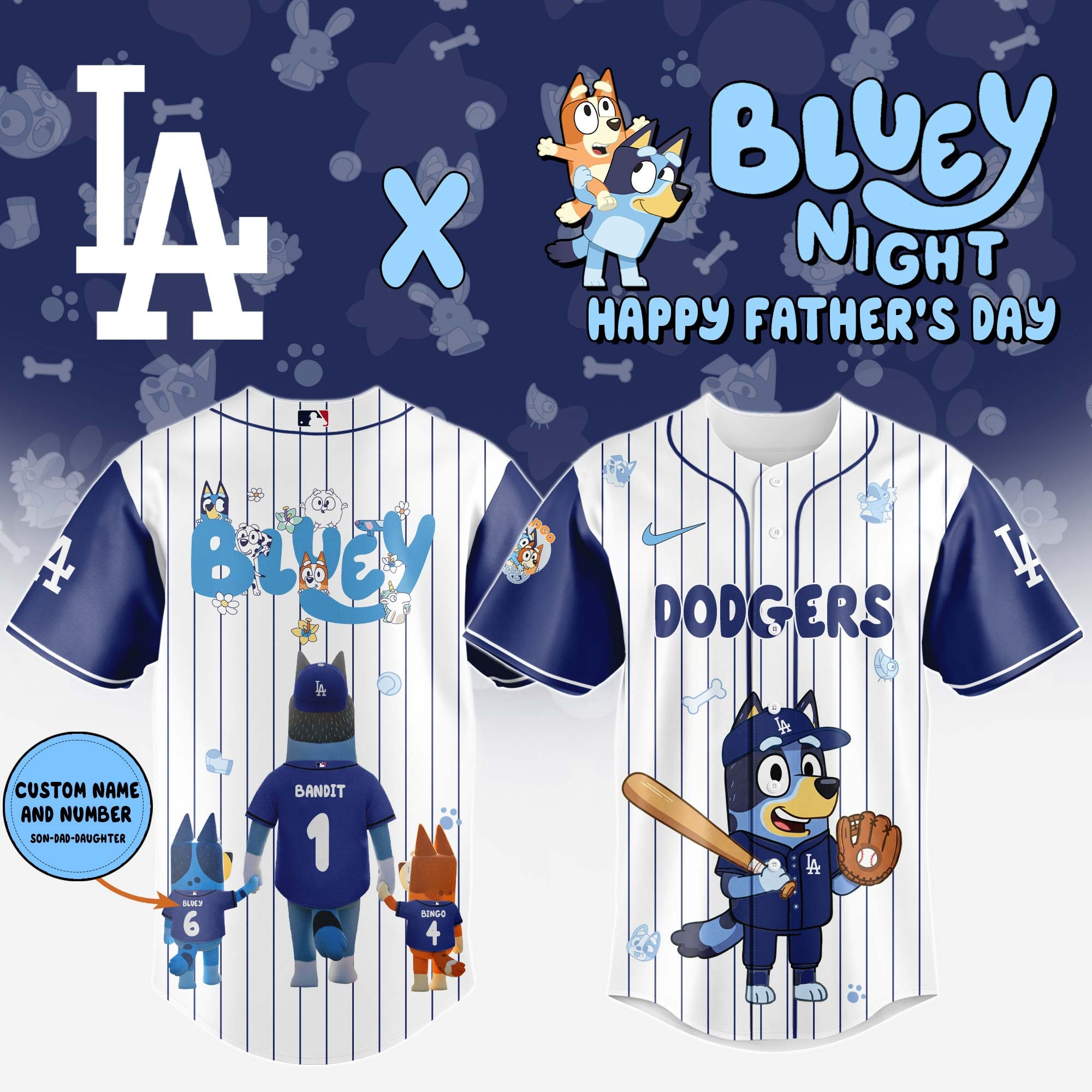 Personalized Los Angeles Dodgers Happy Father's Day Jersey 2025 Los Angeles Dodgers Merch-1