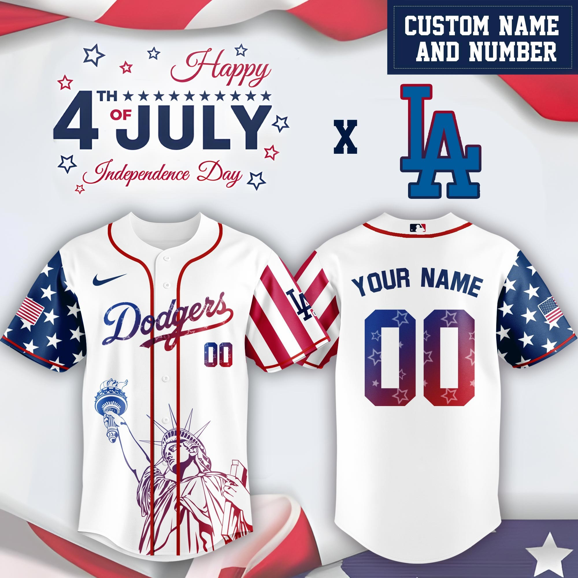 Personalized Los Angeles Dodgers Special Independence Day Jersey Los Angeles Dodgers Merch-1
