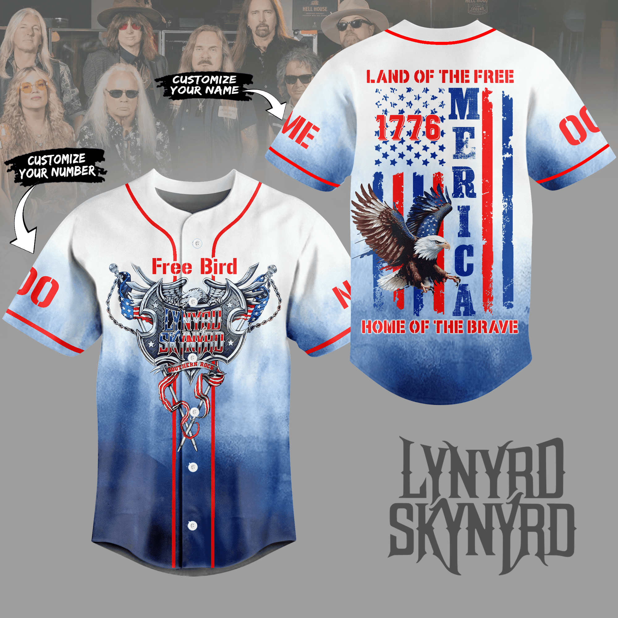 Personalized Lynyrd Skynyrd Music Baseball Jersey Lynyrd Skynyrd Merch Great Gifts For Dad-1