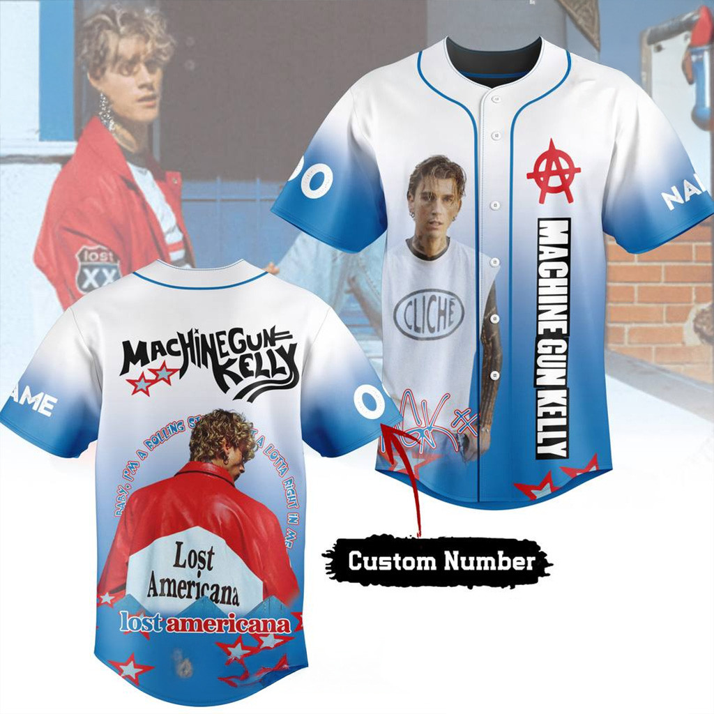 Personalized Machine Gun Kelly Lost Americana Jersey Present For Husband-1