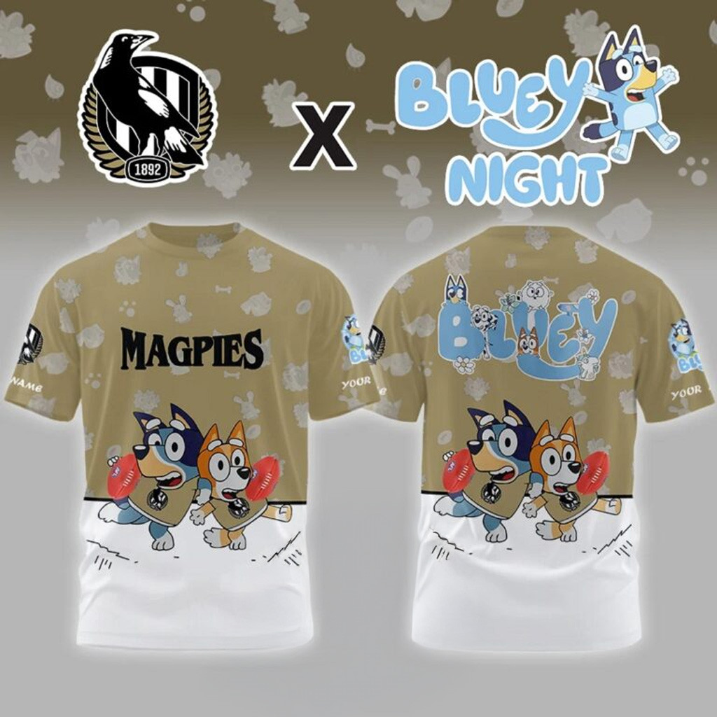 Personalized Magpies AFL Team Bluey Night Shirt AFL Merch Best Gifts For Husband-1