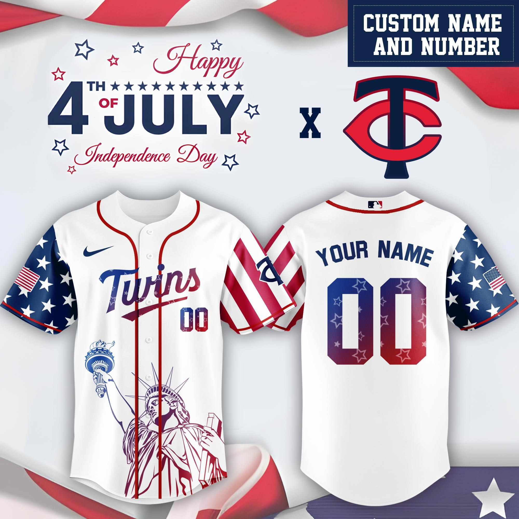 Personalized Minnesota Twins Special Independence Day 2025 Jersey Minnesota Twins Merch-1