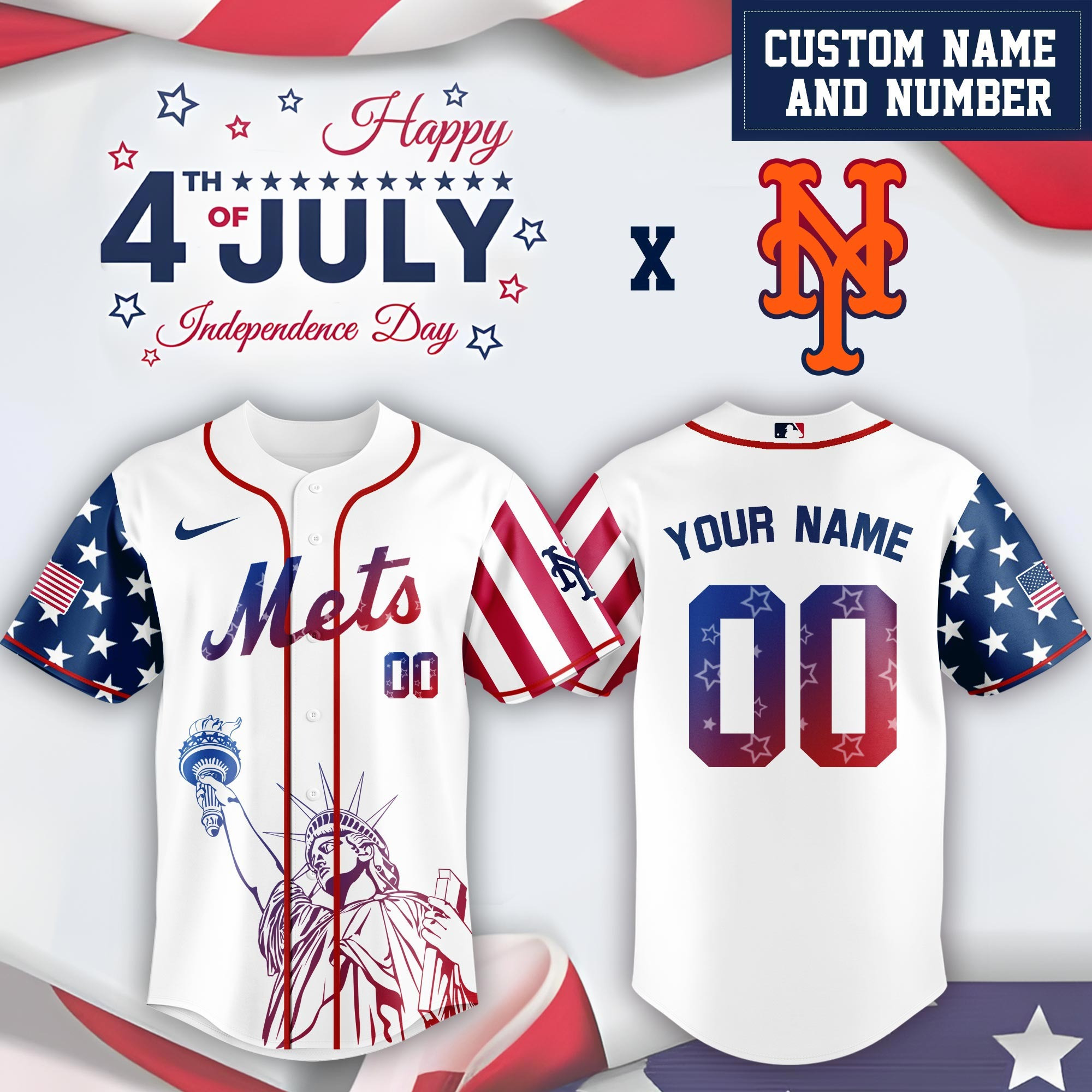 Personalized New York Mets Special Independence Day Limited Edition Jersey New York Mets Merch-1