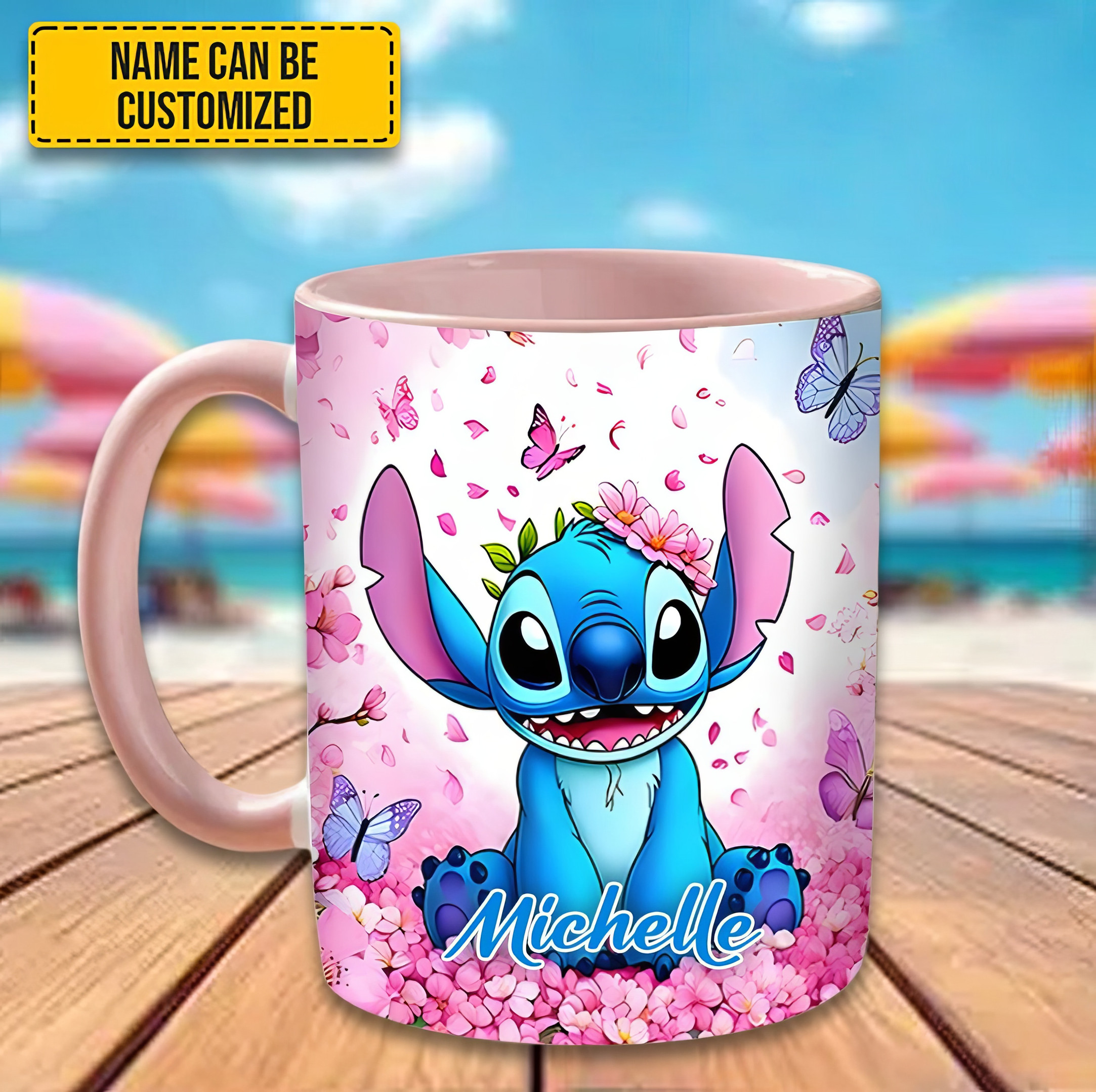 Personalized Ohana Butterflies Floral Accent Mug Cute Mug Gifts For Ohana Lovers-1
