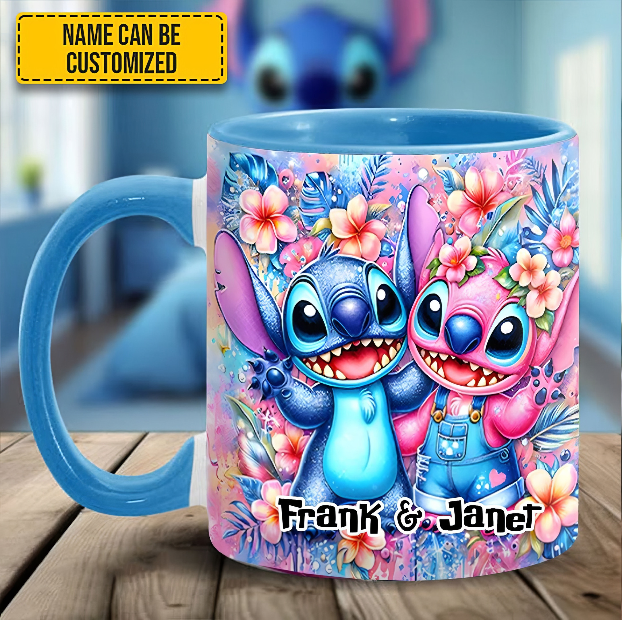 Personalized Ohana Couple Accent Mug Cute Mug Anniversary Gifts For Couples-1