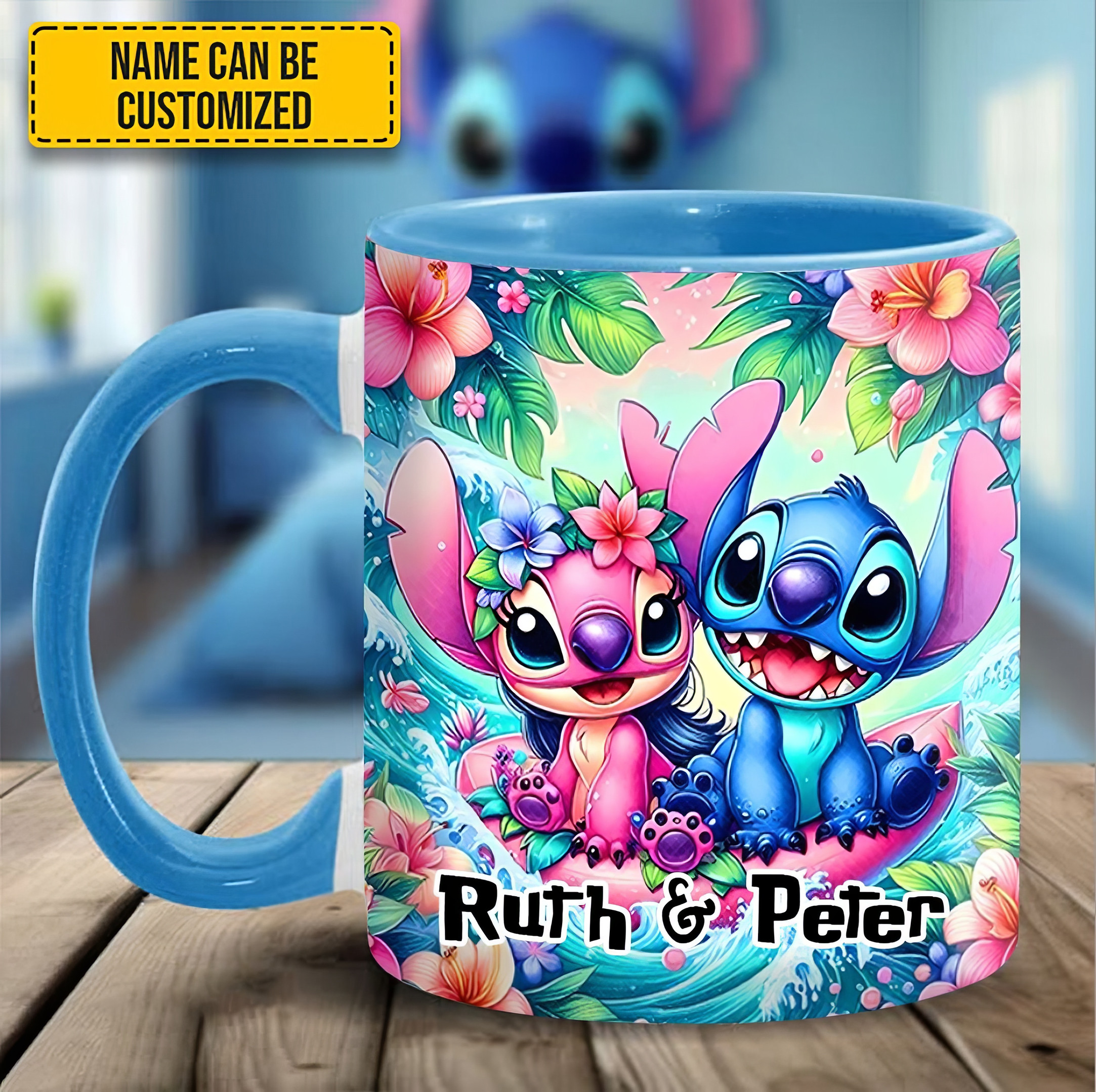 Personalized Ohana Couple Accent Mug Cute Mug Anniversary Gifts For Wife-1