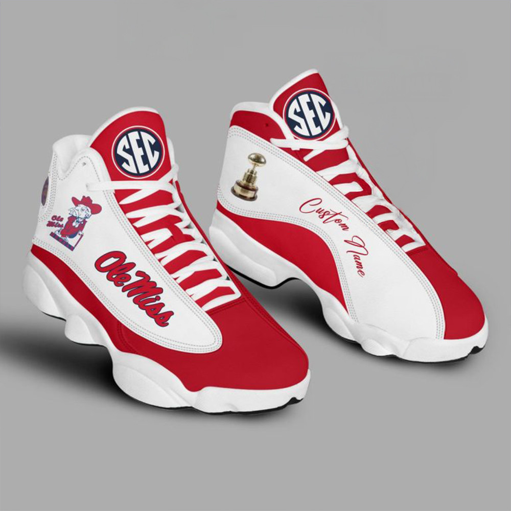 Personalized Ole Miss Rebels Football SEC Championship 2024 Air Jordan 13 Gifts For Football Fan-1