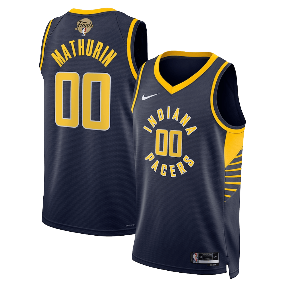 Personalized Pacers NBA Finals Merch Indiana Pacers Bennedict Mathurin Navy Swingman Jersey-1