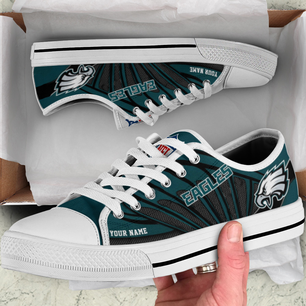 Personalized Philadelphia Eagles Low Top Shoes Presents For Football Fans-1