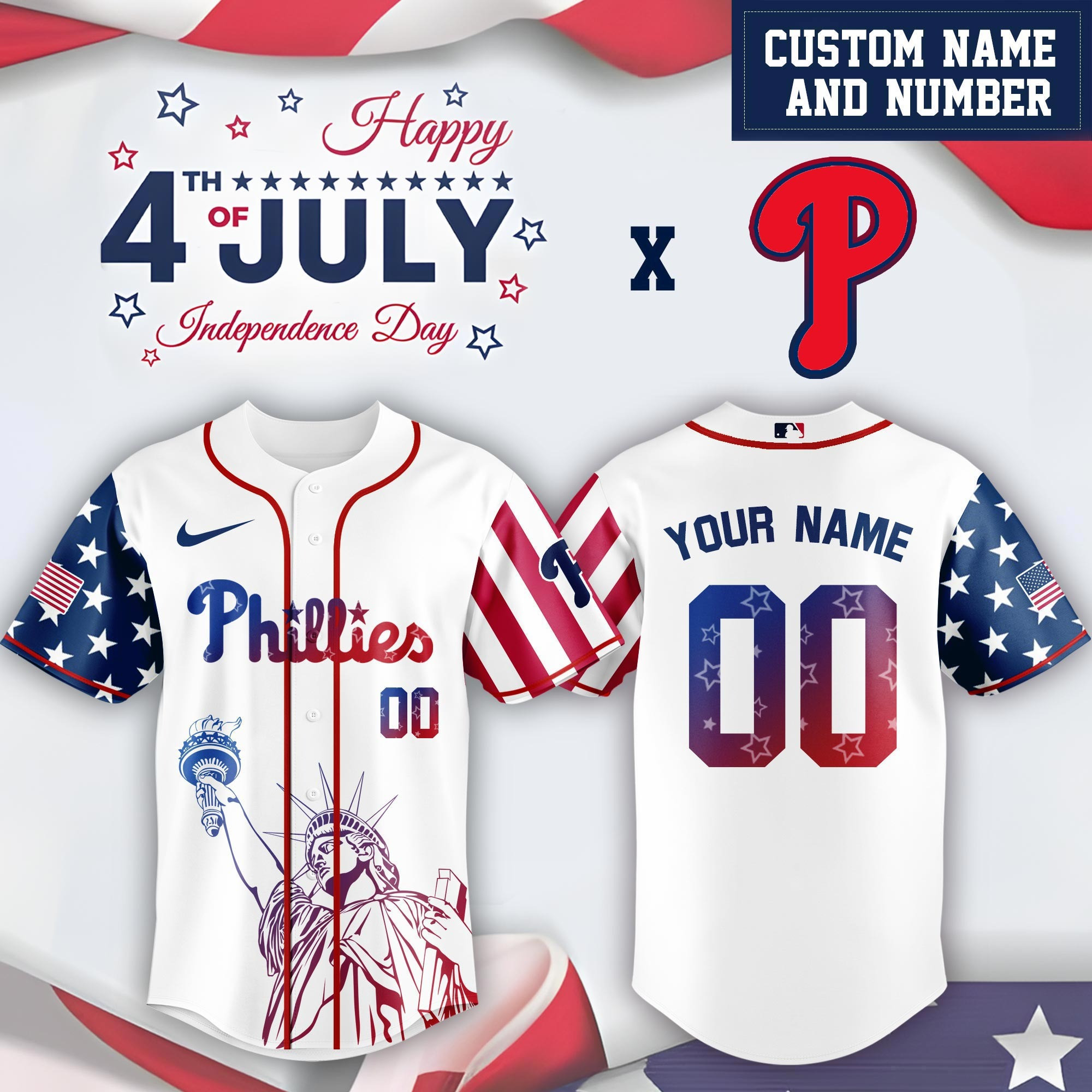 Personalized Philadelphia Phillies Special Independence Day Jersey Philadelphia Phillies Merch-1