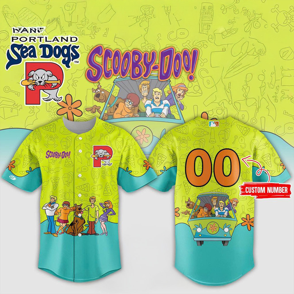 Personalized Portland Sea Dogs Scooby Doo Day Baseball Jersey 2025 Gifts For Son-1