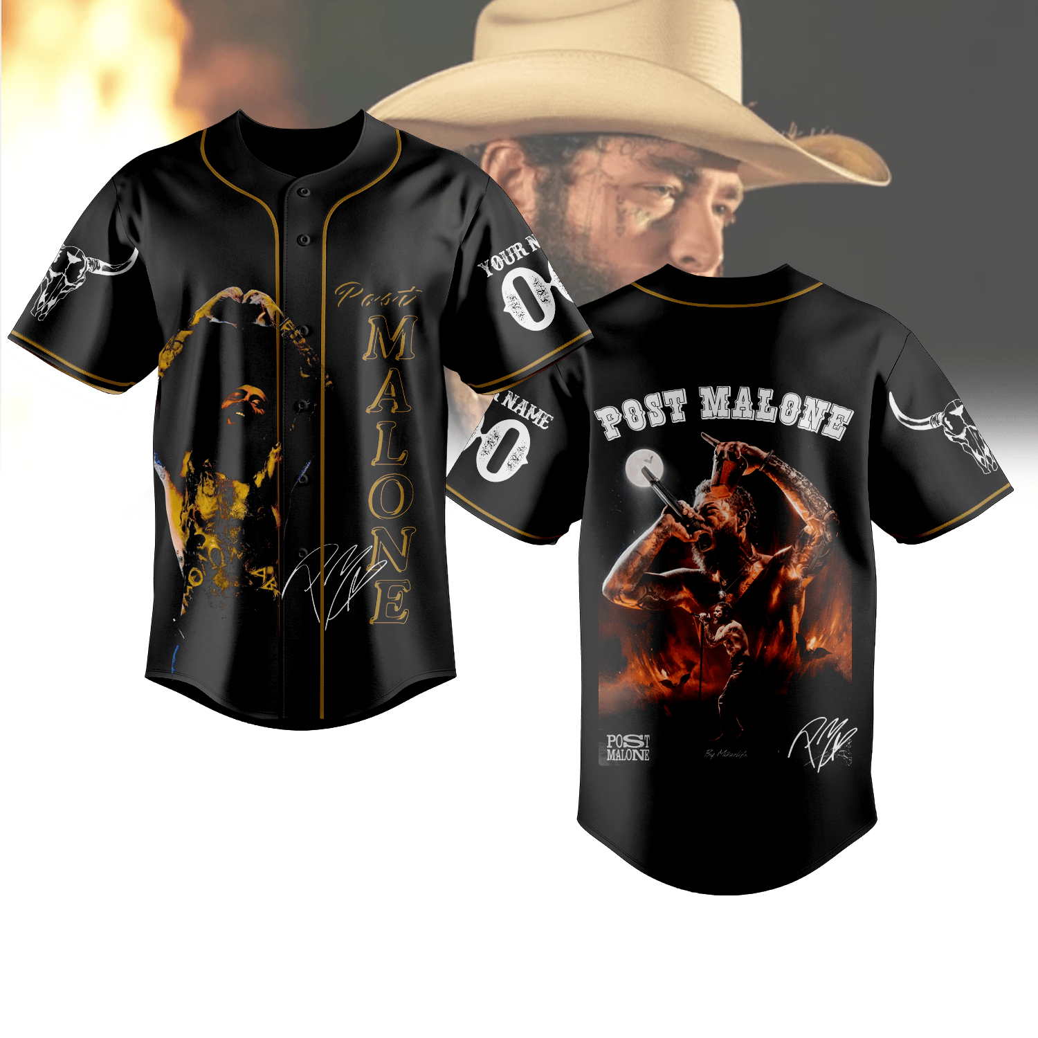 Personalized Post Malone Baseball Jersey Father's Day Gifts For Music Lovers-1 Personalized Post Malone Baseball Jersey Father's Day Gifts For Music Lovers-1