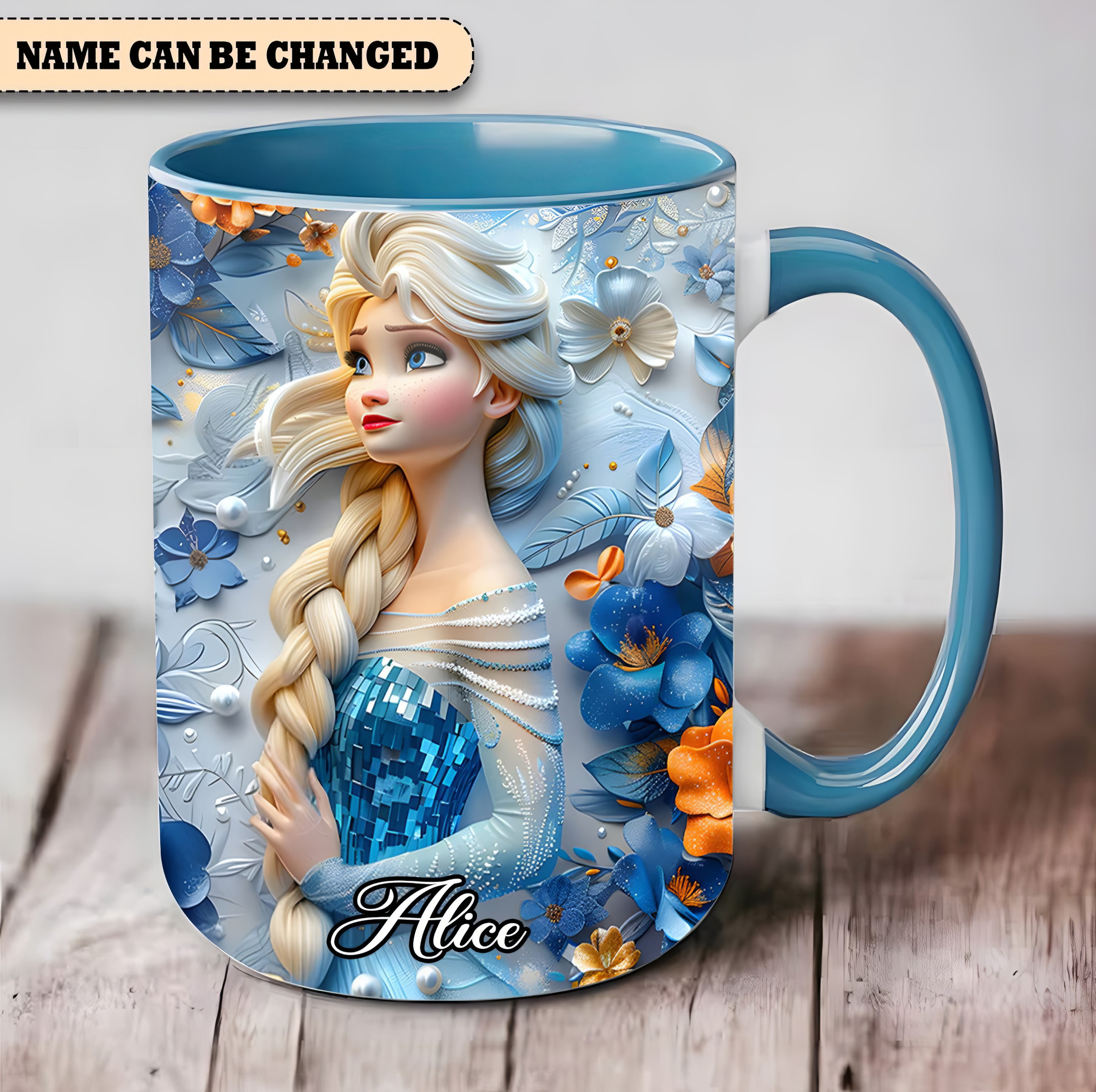 Personalized Princess With Flowers Accent Mug Best Mother's Day From For Daughter-1