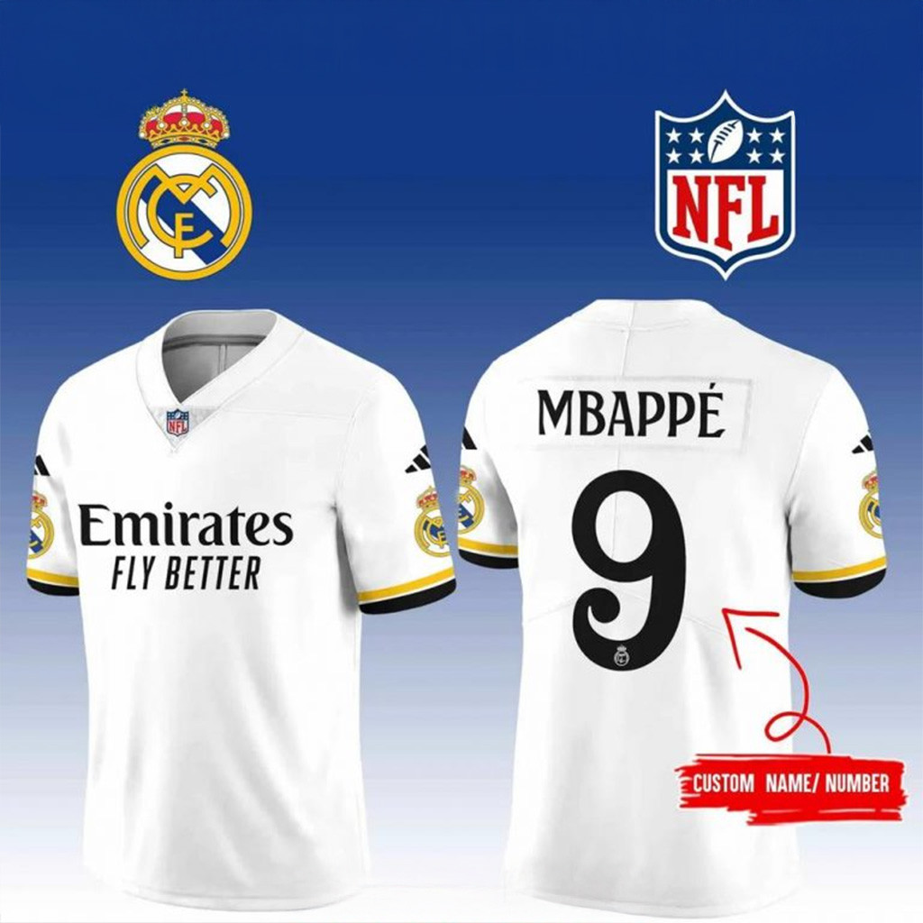 Personalized Real Madrid CF x NFL Game 2025 Football Jersey Gifts For Fans-1