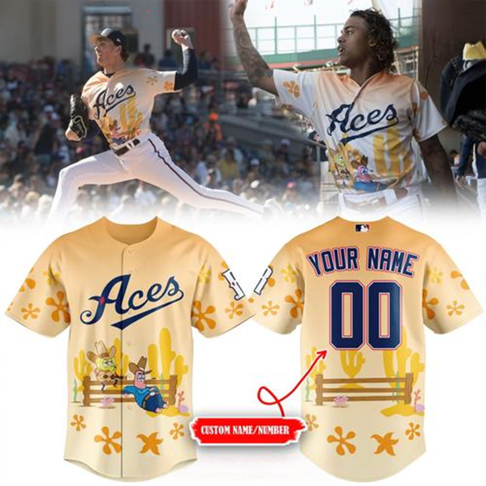 Personalized Reno Aces SpongeBob Night 2025 Baseball Jersey Reno Aces Merch Gifts For Dad-1