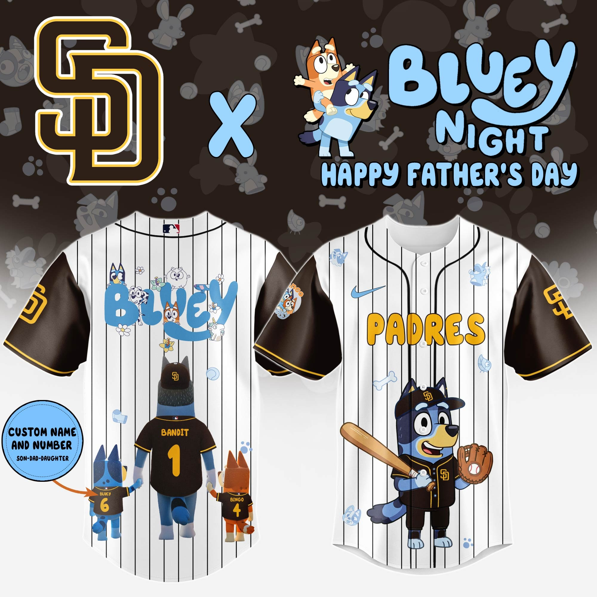 Personalized San Diego Padres Happy Father's Day Jersey 2025 San Diego Padres Merch For Fans-1