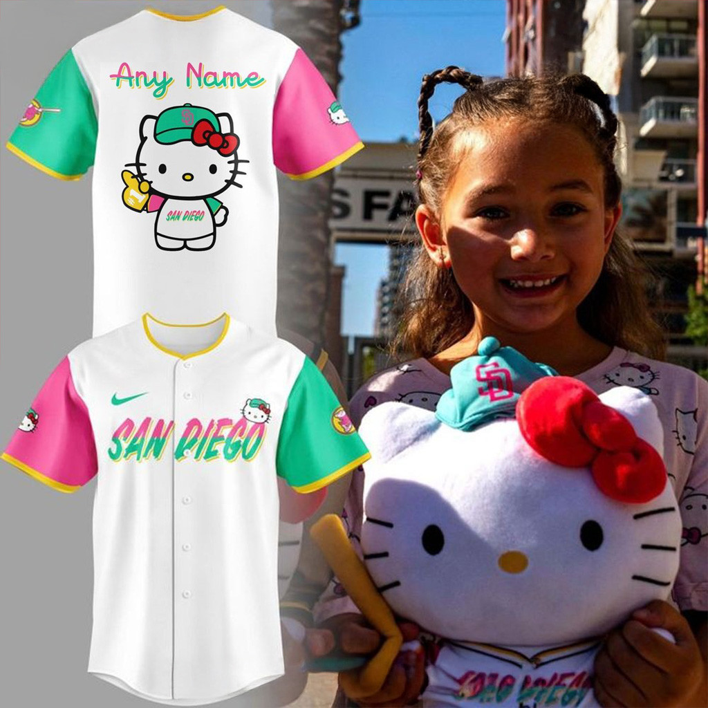 Personalized San Diego Padres Hello Kitty Jersey San Diego Padres Merch Gift For Fans-1
