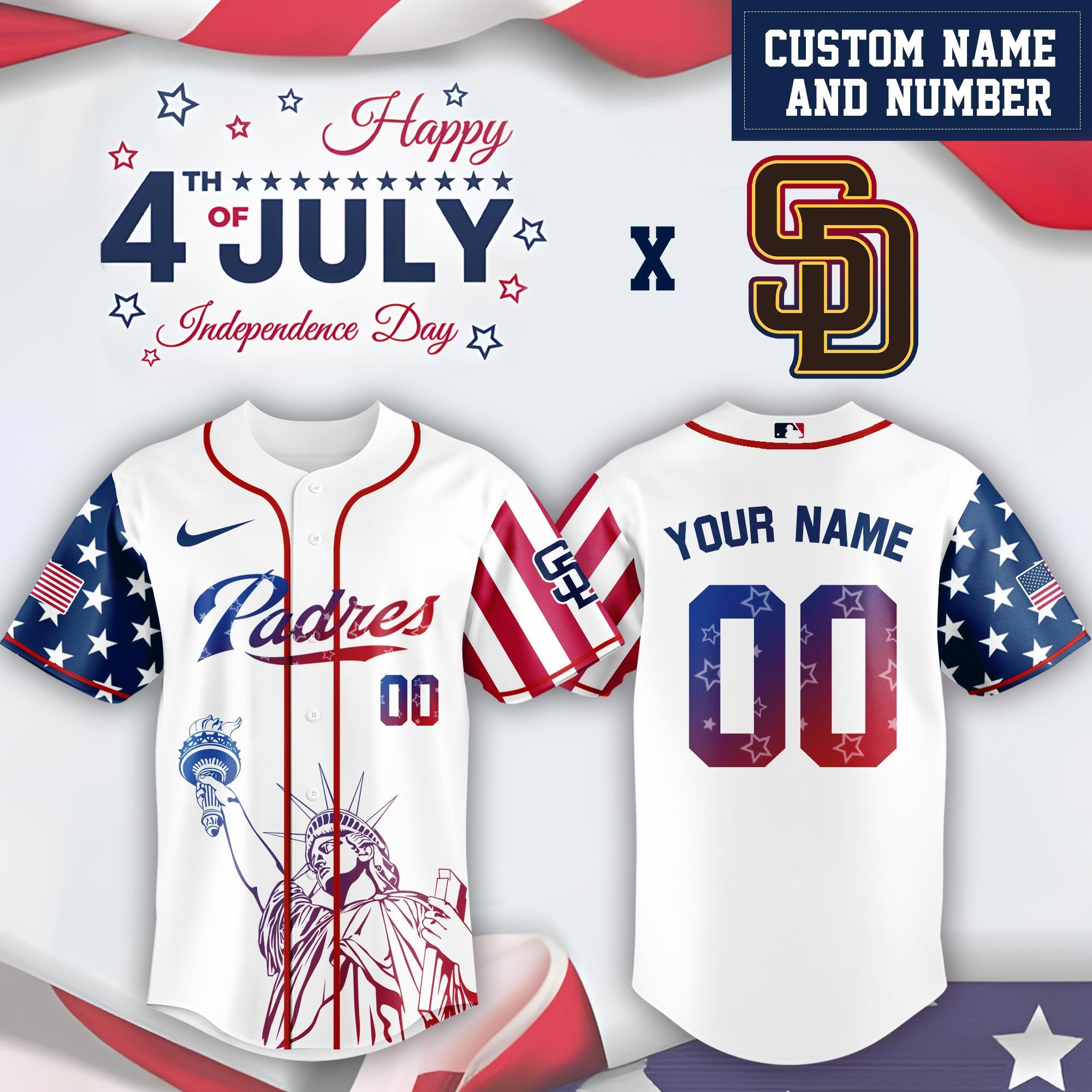 Personalized San Diego Padres Special Independence Day 2025 Jersey San Diego Padres Merch-1