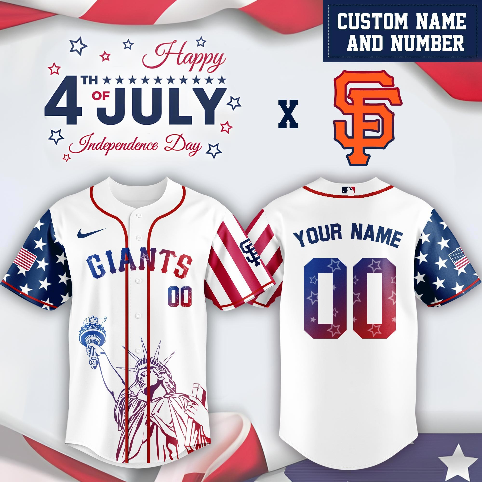 Personalized San Francisco Giants Special Independence Day Jersey San Francisco Giants Merch-1