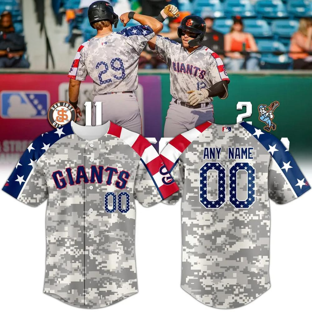 Personalized San Jose Giants Military Appreciation Baseball Jersey San Jose Giants Merch-1