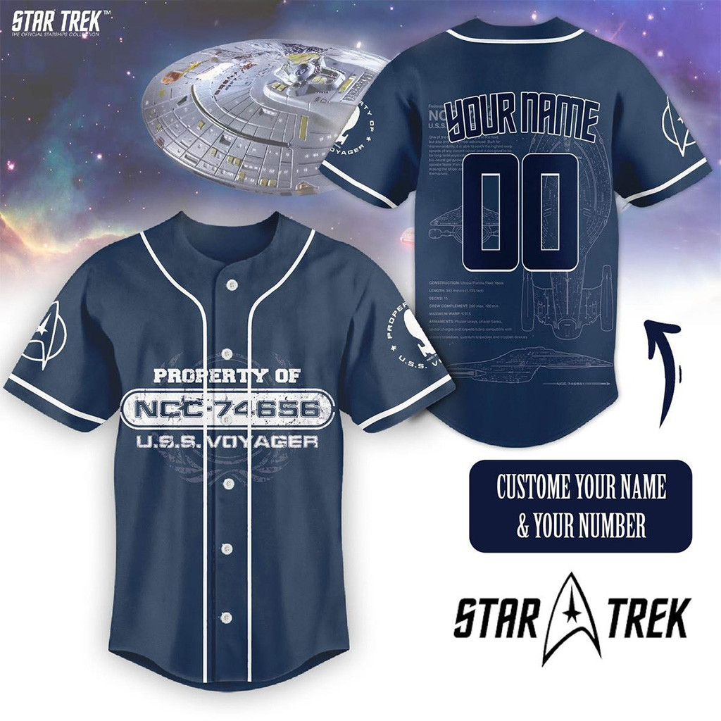 Personalized Star Trek Property Of NCC 74656 USS Voyager Baseball Jersey Fans Gift Ideas-1