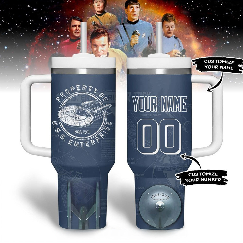 Personalized Star Trek Property Of USS Enterprise Stanley Tumbler Fan Merch Gifts For Him-1 Personalized Star Trek Property Of USS Enterprise Stanley Tumbler Fan Merch Gifts For Him-1