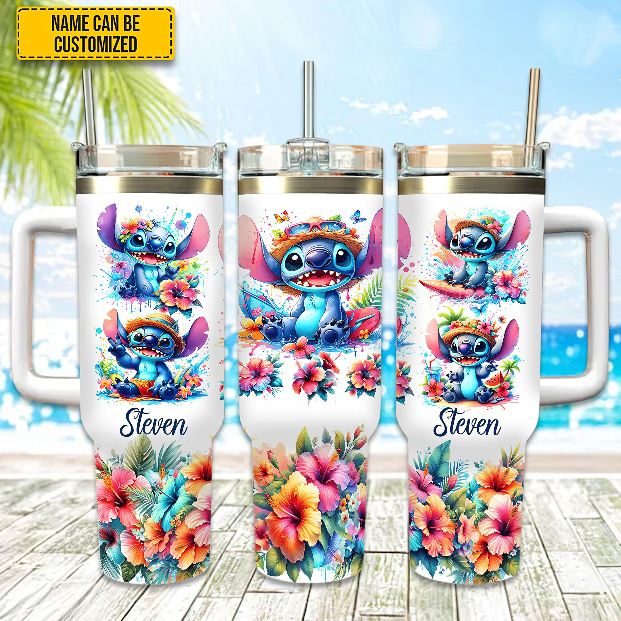 Personalized Stitch Aloha Summer Tumbler Cute Tumbler Gifts For Stitch Fans-1