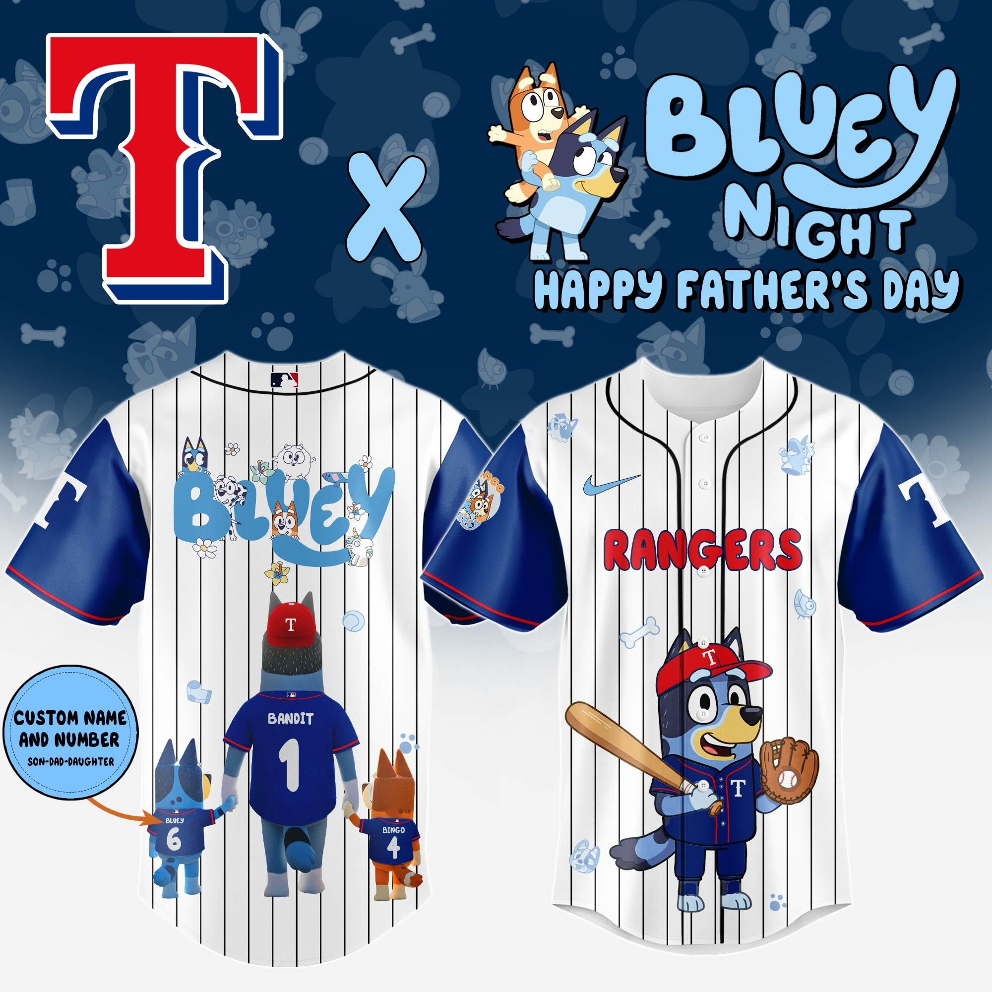 Personalized Texas Rangers Happy Father's Day Limited Edition Jersey 2025 Texas Rangers Merch-1