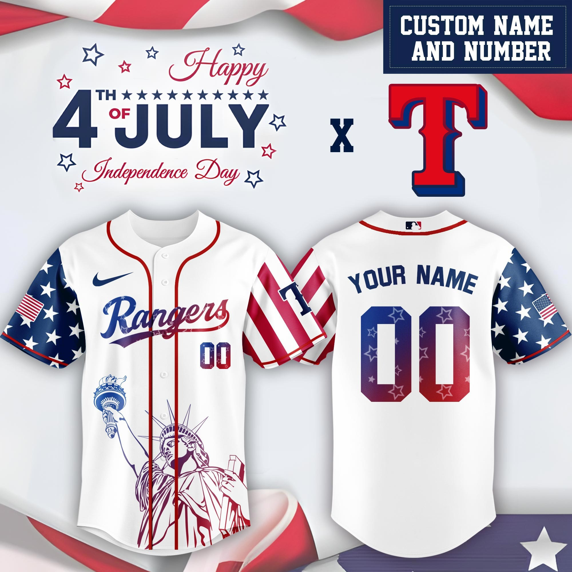 Personalized Texas Rangers Special Independence Day Limited Edition Jersey Texas Rangers Merch-1