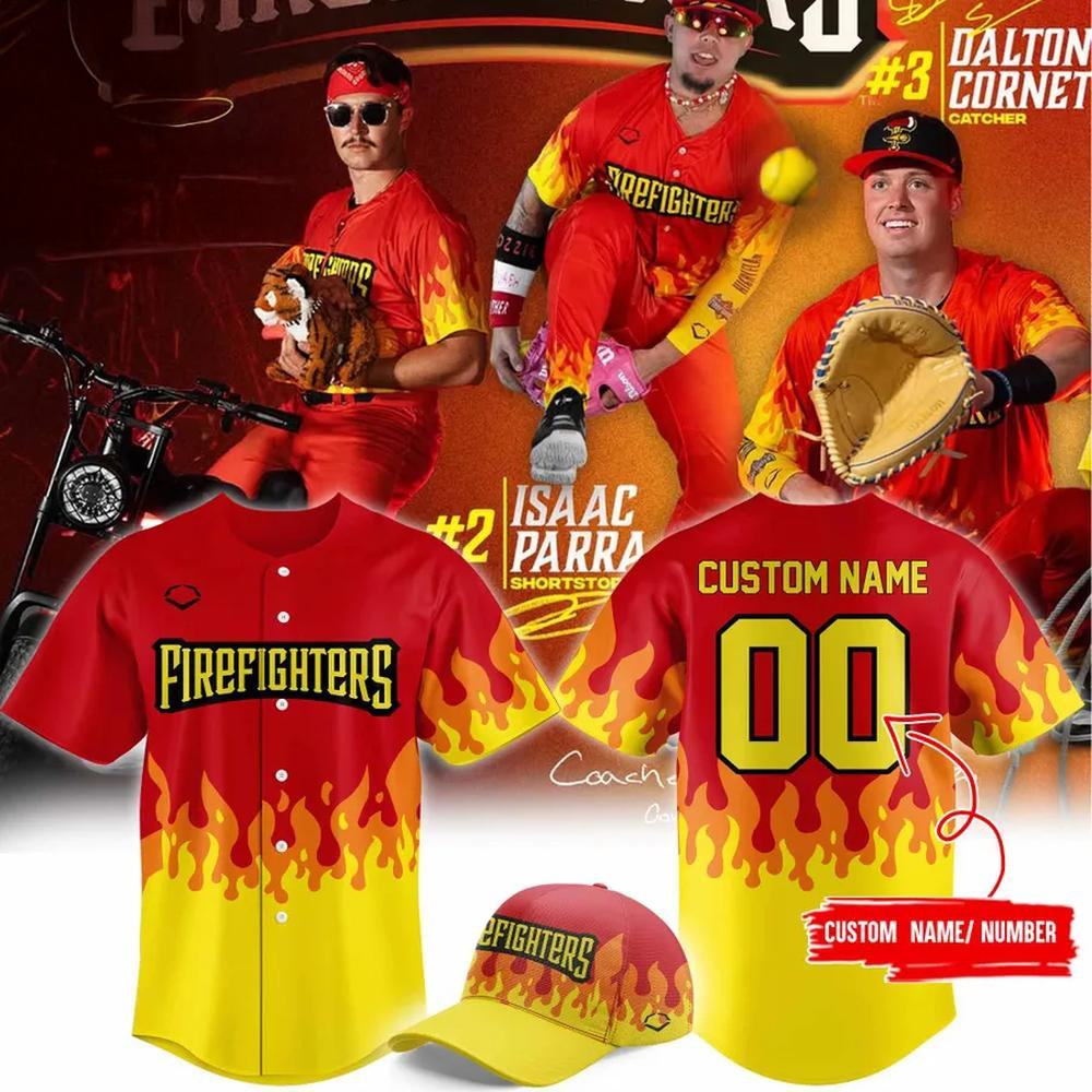 Personalized The Firefighters Banana Ball Limited Edition Baseball Jersey Top Father's Day Gifts-1