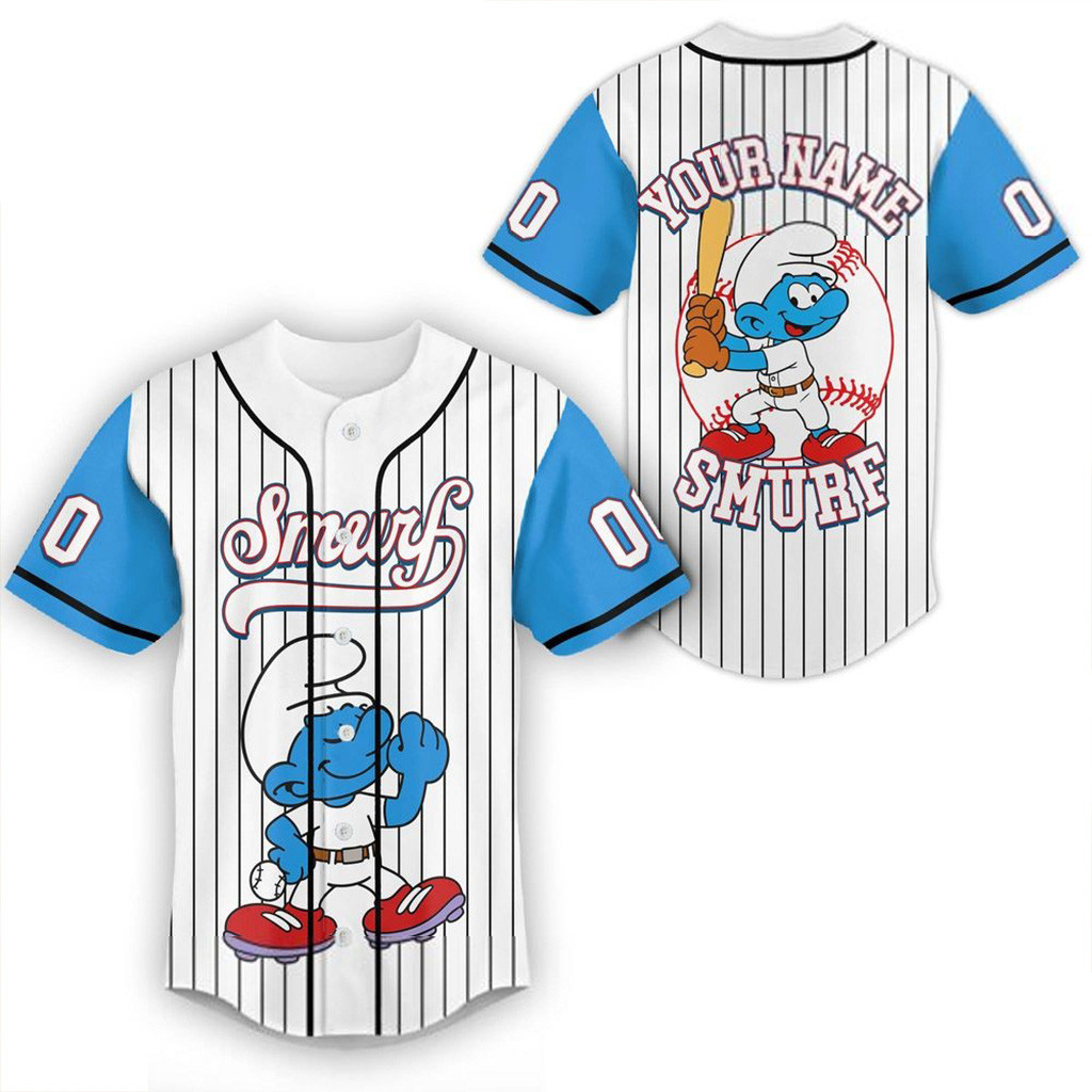 Personalized The Smurfs 2025 New Movie Baseball Jersey Fan Merch Gifts For Son-1