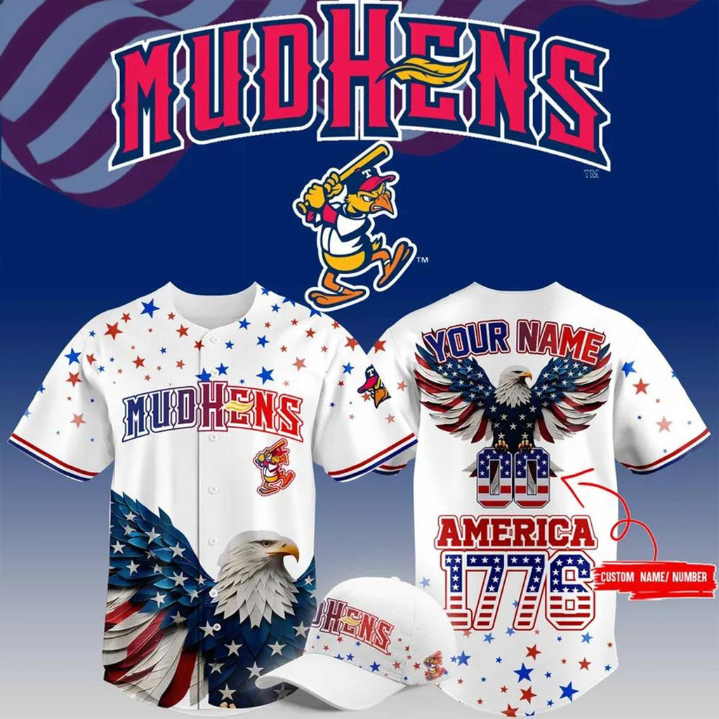 Personalized Toledo Mud Hens Happy Independence Day Baseball Jersey Toledo Mud Hens Merch-1
