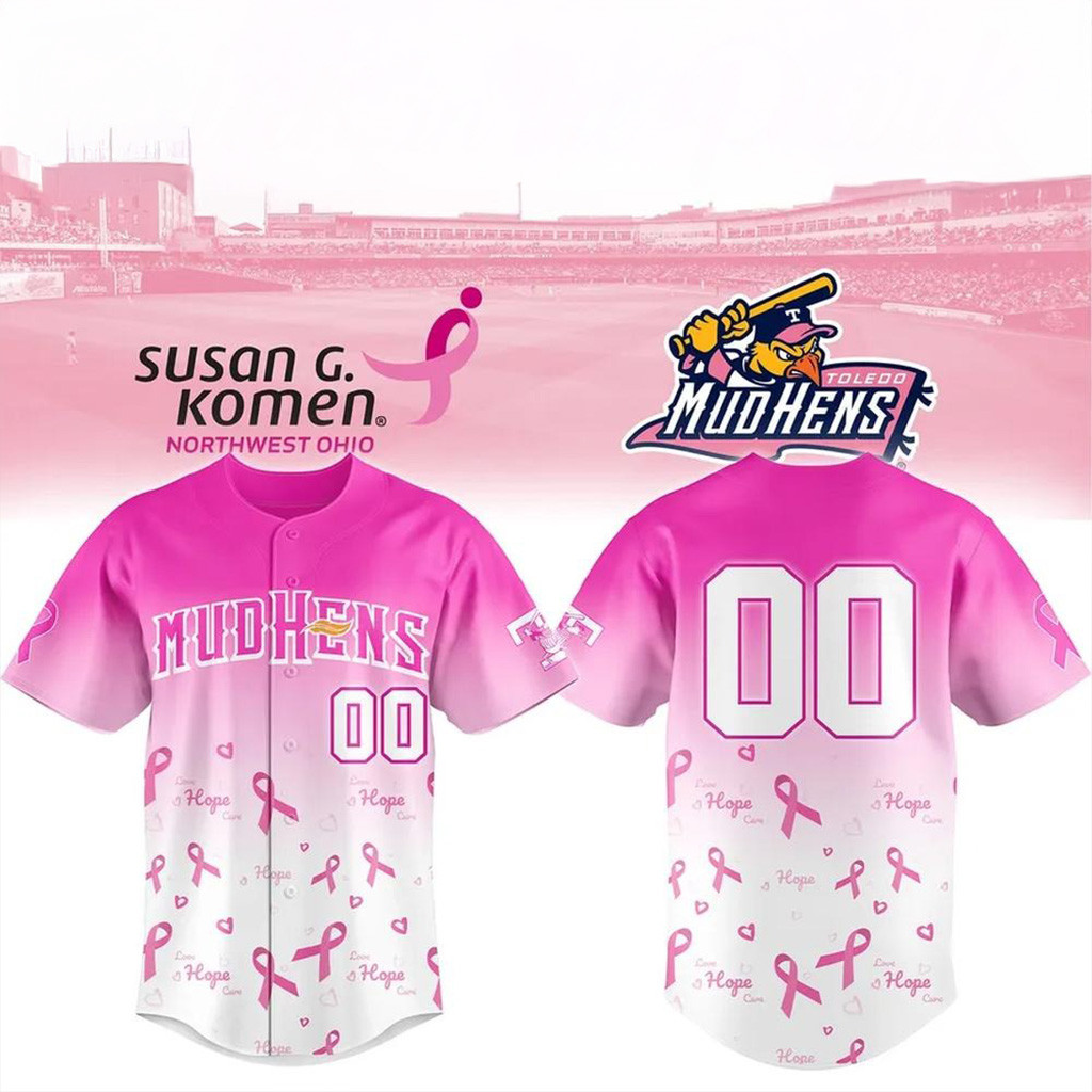 Personalized Toledo Mud Hens Pink in the Park Baseball Jersey Hens Merch Gifts For Her-1