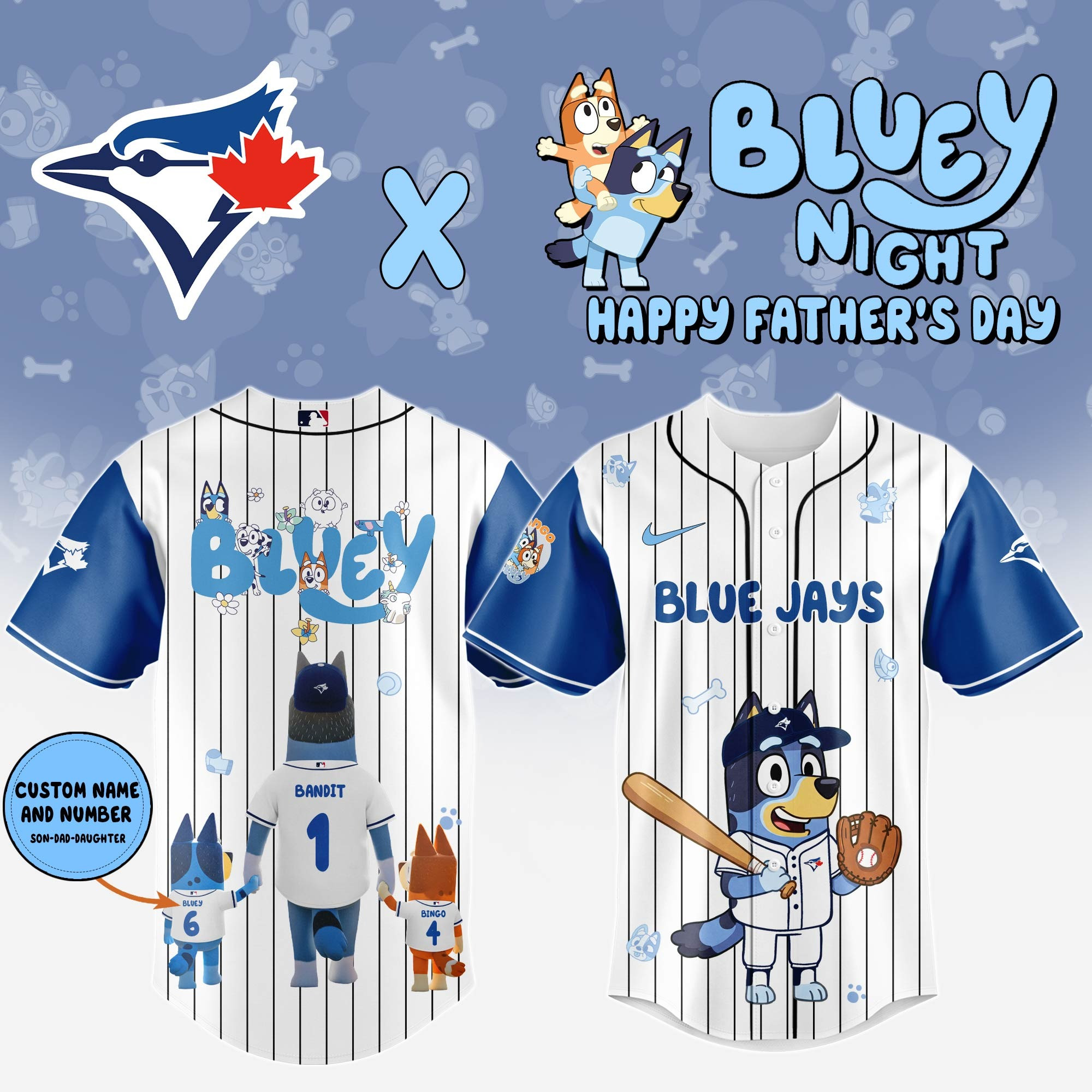 Personalized Toronto Blue Jays Happy Father's Day Jersey 2025 Toronto Blue Jays Merch For Fans-1