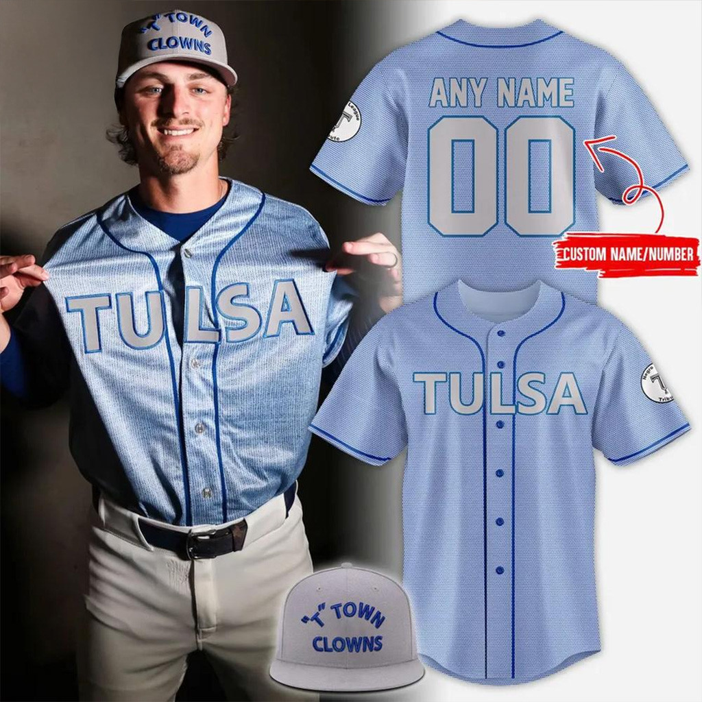 Personalized Tulsa Drillers T-Town Clowns Baseball Jersey Tulsa Drillers Merch Fans Gifts-1