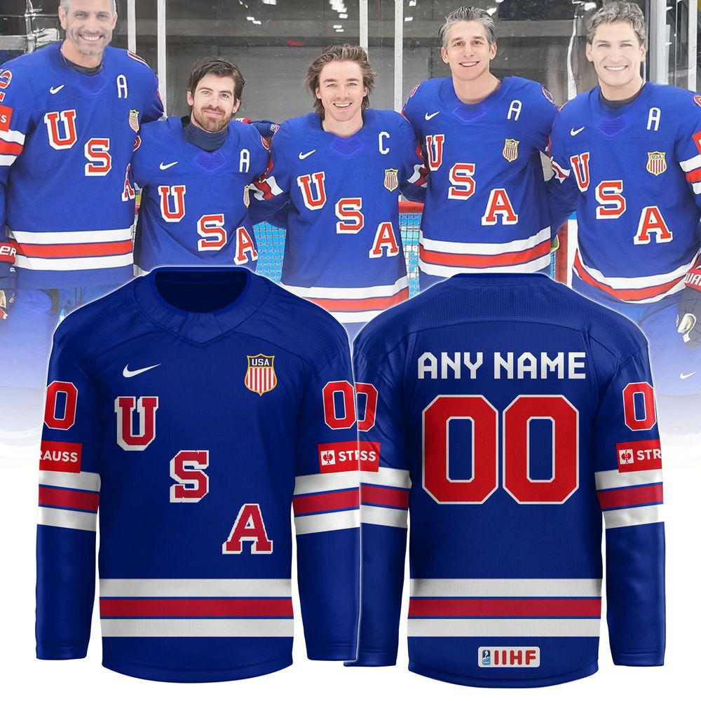 Personalized USA IIHF Ice Hockey World Championship Hockey Jersey 2025 Gifts For Dad-1 Personalized USA IIHF Ice Hockey World Championship Hockey Jersey 2025 Gifts For Dad-1