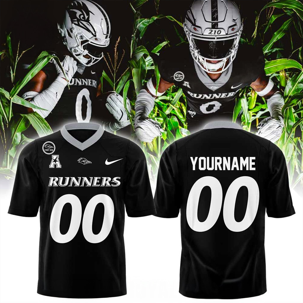 Personalized UTSA Back in Black Uniform Football Jersey Runners Merch Xmas Gifts For Him-1