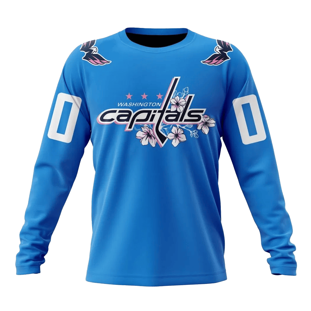 Personalized Washington Capitals Cherry Blossom Merch Hockey Jersey Gifts For Hockey Fans-1