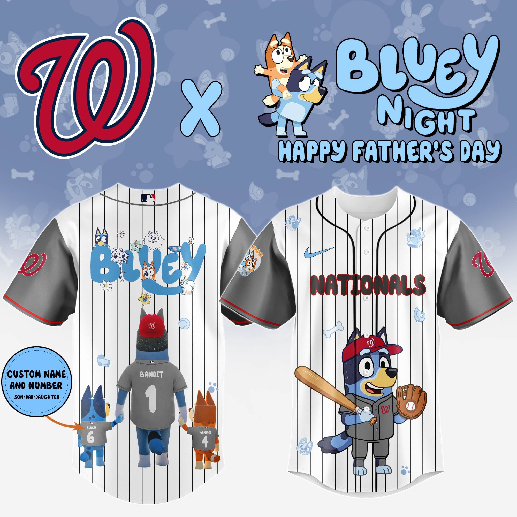 Personalized Washington Nationals Happy Father's Day 2025 Jersey Washington Nationals Merch-1