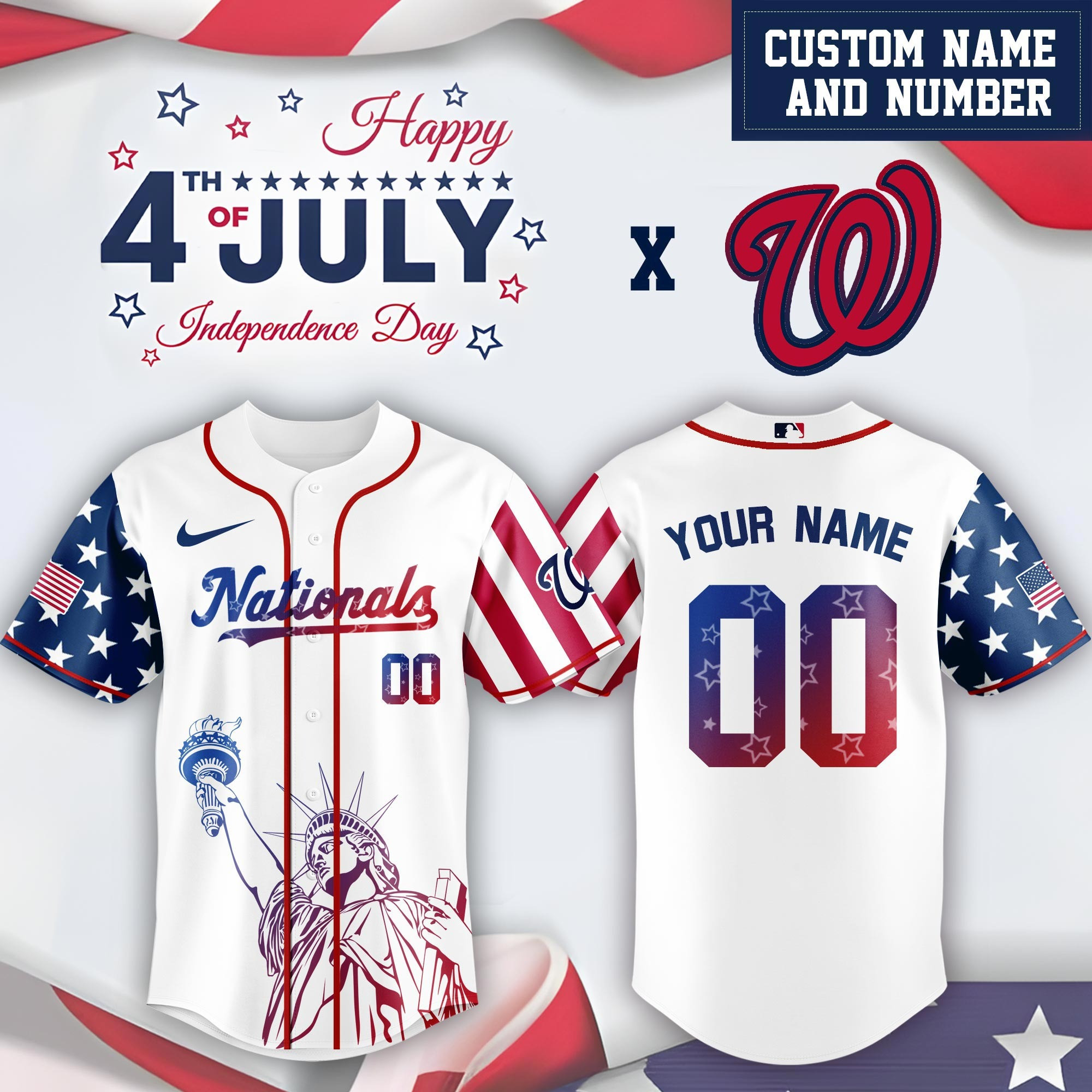 Personalized Washington Nationals Special Independence Day Jersey Washington Nationals Merch-1